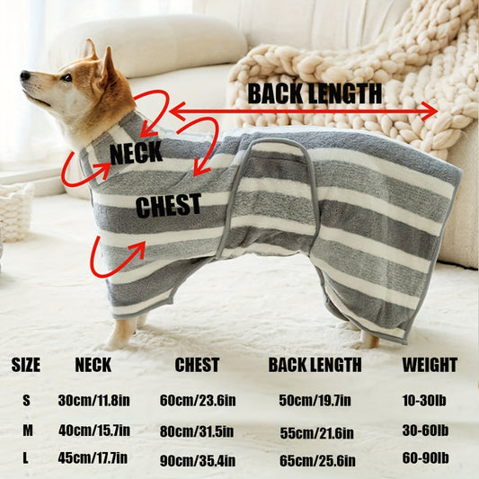 1pc Large Pet Towel, Pet Bath Towel Drying Bath Towel, Water Absorbent Quick-drying Dog Bathrobe