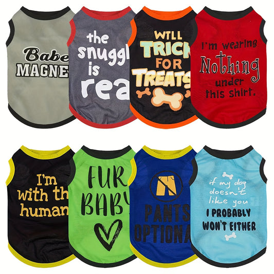 8pcs Stylish & Lightweight Dog Shirts - Perfect For Pet Outdoor Playing